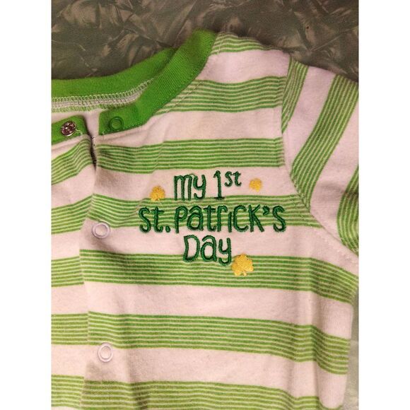 Koala Kids Unisex My First St Patrick's Day One Piece Baby Outfit. Size 6-9 mo. - Picture 5 of 10